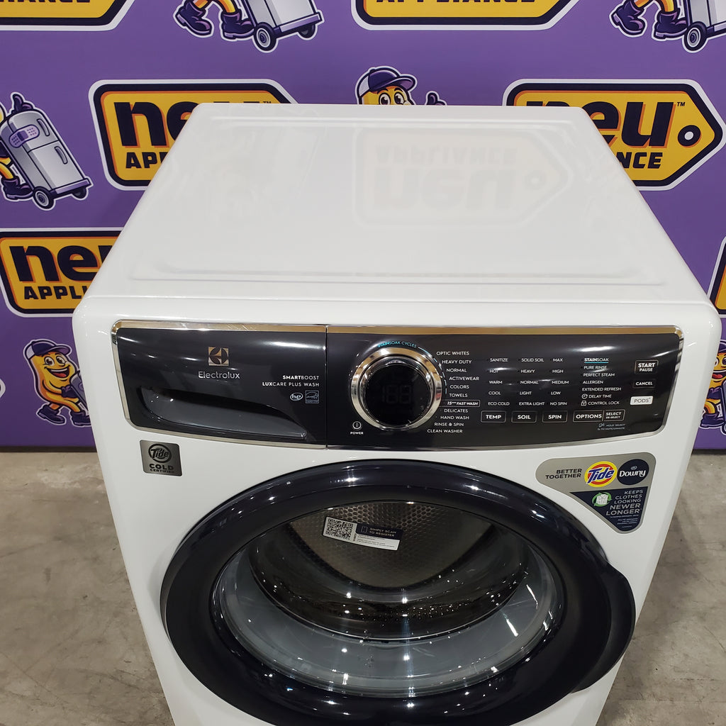 Pictures of Electrolux 4.5 Cu. Ft. Front Load Perfect Steam™ Washer with LuxCare® Plus Wash and SmartBoost® ELFW7626BW - Scratch & Dent (Minor) Electrolux 8.0 Cu. Ft. 500 Series Electric Dryer ELFE7537AW - Scratch & Dent (Minor) - Neu Appliance Outlet - Discount Appliance Outlet in Austin, Tx