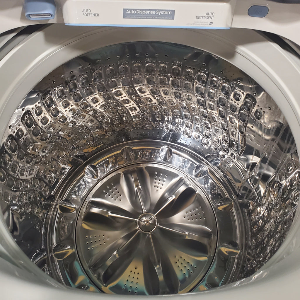 Pictures of Samsung Extra-Large Capacity Smart Top Load 5.5 cu. ft. Washer with Auto Dispense System in Ivory and WI-FI Connectivity WA55CG7500AE - Open Box - Neu Appliance Outlet - Discount Appliance Outlet in Austin, Tx