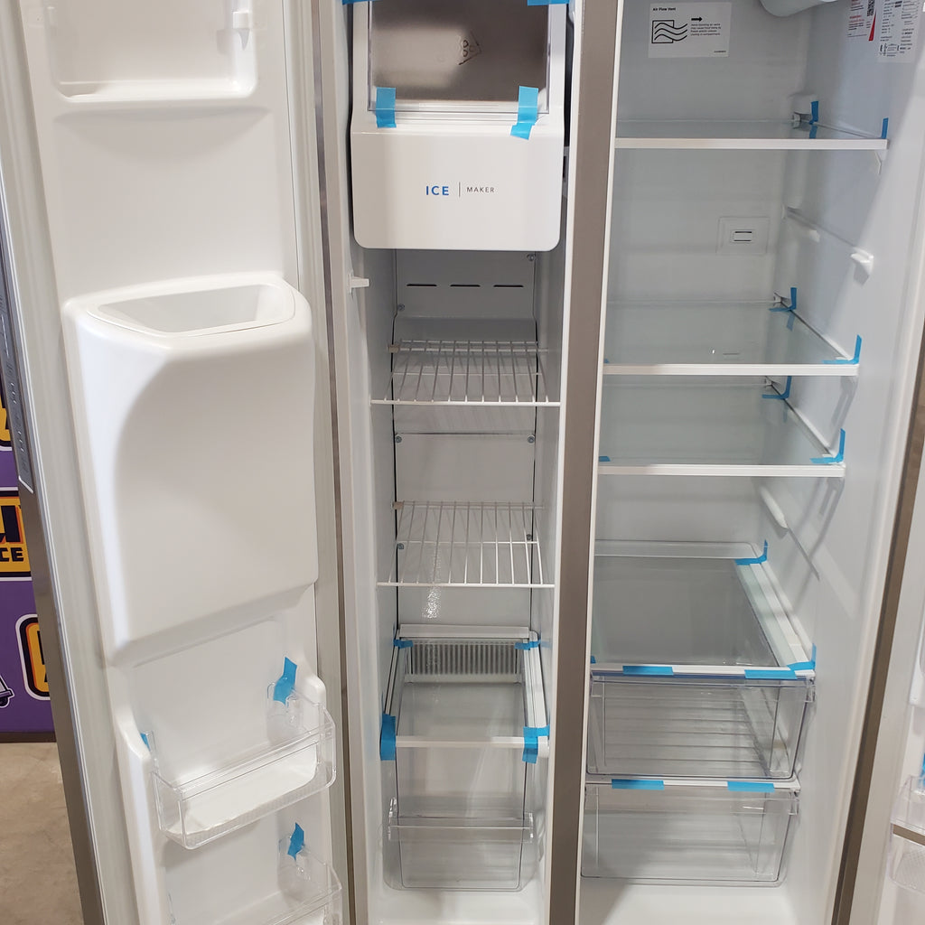 Pictures of Frigidaire 33" Wide 22.3 cu. ft. ENERGY STAR Side by Side Refrigerator Stainless Steel with Exterior Water and Ice Dispenser FRSS2323AS - Scratch & Dent - (Minor) - Neu Appliance Outlet - Discount Appliance Outlet in Austin, Tx