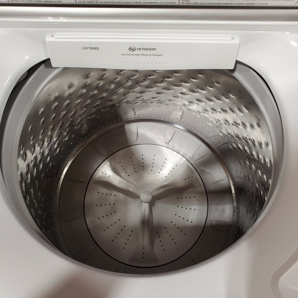 Pictures of Maytag Top Load 4.8 cu ft Washer with Deep Fill and Slow-Close Glass Lid MVW6200KW - Scratch & Dent (Minor) and Maytag 7.0 cu. ft Top Load Gas Dryer with Moisture Sensing 16153 - MGD6200KW - Open Box - Neu Appliance Outlet - Discount Appliance Outlet in Austin, Tx