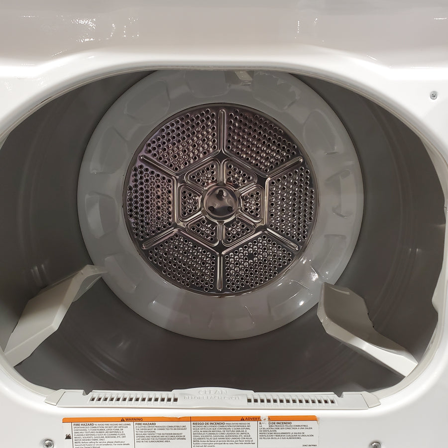 GE White Top Load 4.0 Cu. Ft. Capacity Washer with Stainless Steel Wash Basket GTW325ASWWW - New in Box and GE White Electric 7.2 Cu. Ft. Dryer with Aluminized Alloy Drum 16207 - GTD42EASJWW - Certified Refurbished