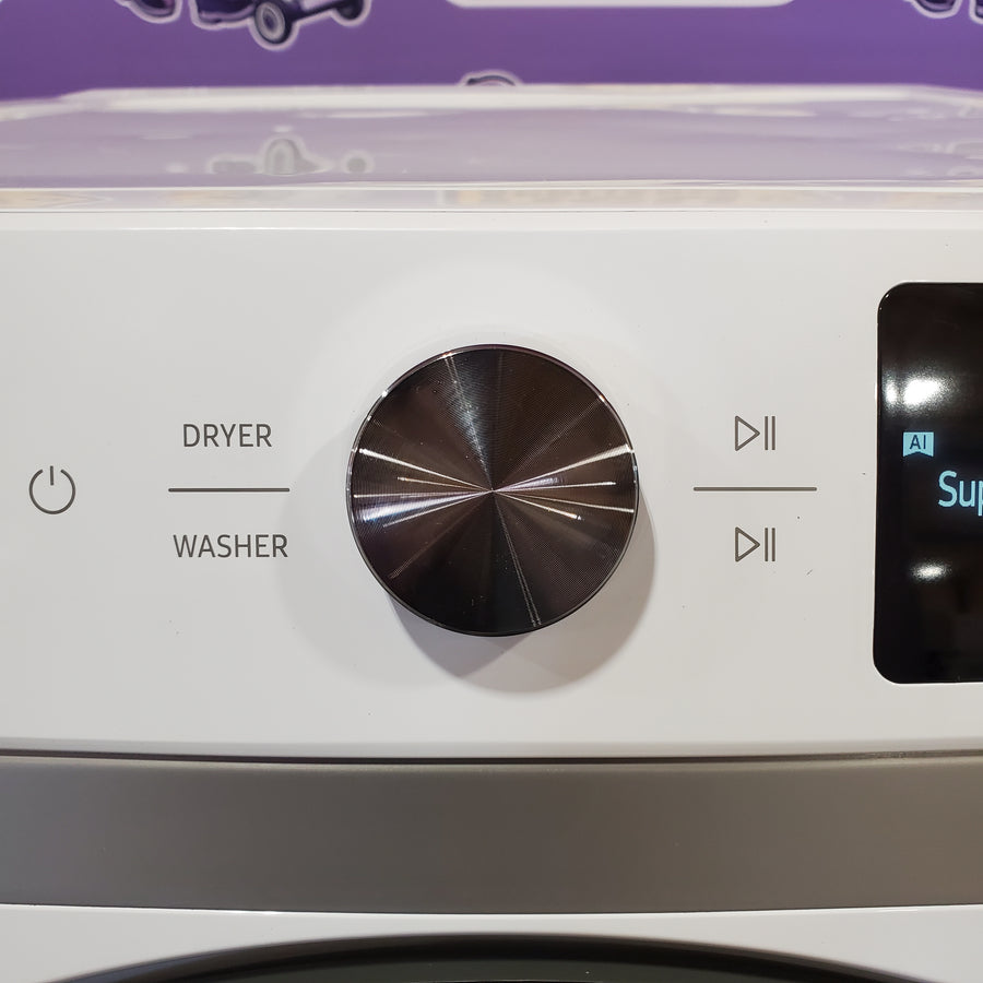 Samsung 4.5 Cu. Ft. High-Efficiency Smart Front Load Washer with AI Smart Dial WF45A6400AW - Scratch & Dent (Moderate) and Samsung 7.5 cu. ft. Vented Smart Stackable Electric Dryer with Super Speed Dry 16252 - DVE45A6400W - Scratch & Dent (Moderate)