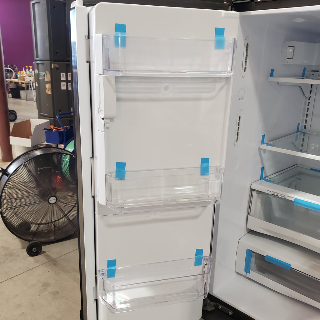 Pictures of GE Energy Star 3 Door French Door 27.7 Cu. Ft. Refrigerator with TwinChill Evaporators in Fingerprint Stainless Steel GFE28GYNFS - Open Box - Neu Appliance Outlet - Discount Appliance Outlet in Austin, Tx
