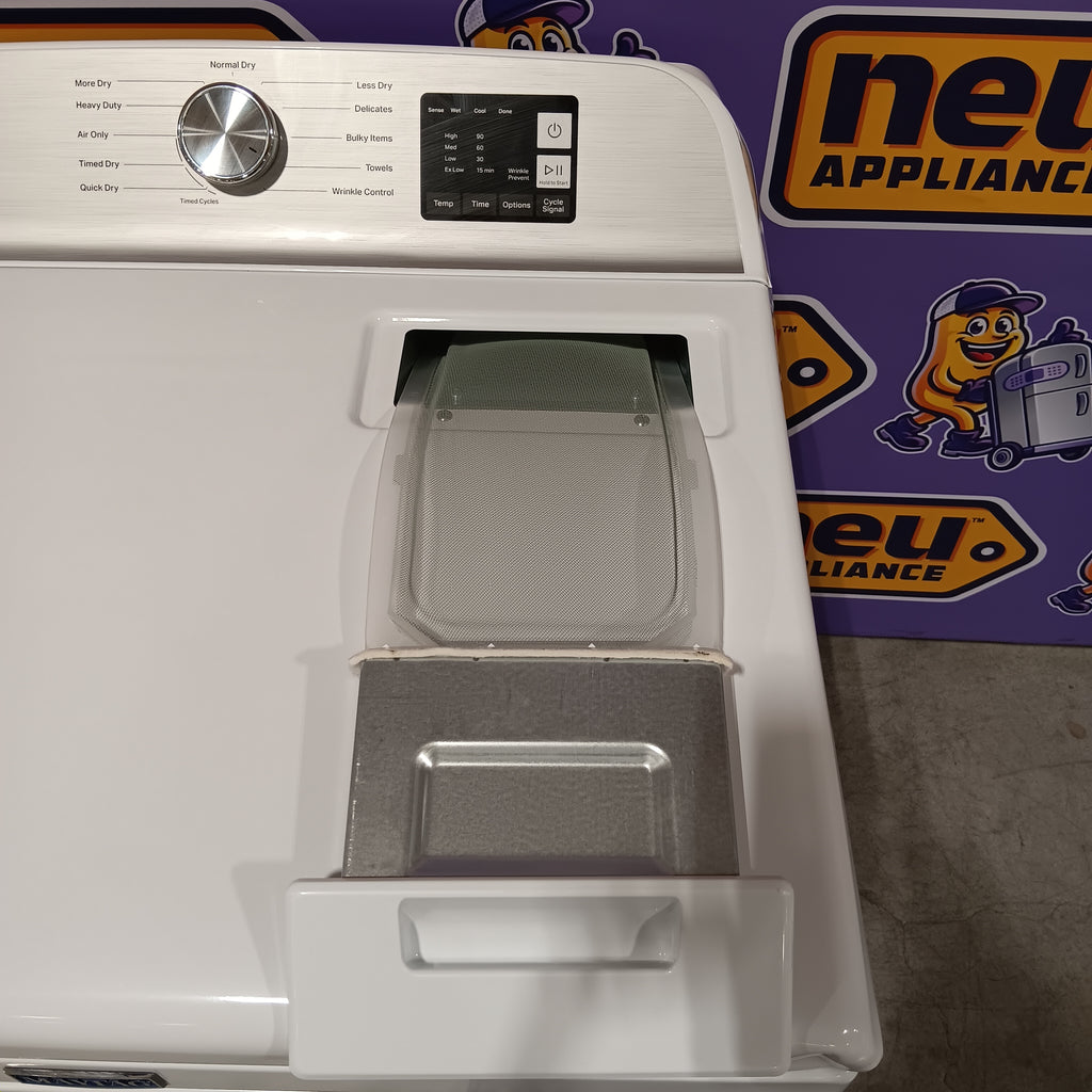 Pictures of Maytag 7.0 cu ft Electric Dryer with Moisture Sensing and Quick Dry Cycle 30132SD68 - MED6200KW - Scratch & Dent (Moderate) - Neu Appliance Outlet - Discount Appliance Outlet in Austin, Tx