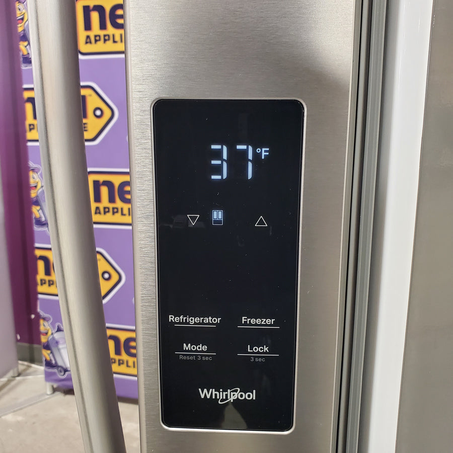 Whirlpool French Door 30 cu ft Refrigerator in Fingerprint Resistant Stainless Finish with In-Door Water and Ice Maker - 30 cu. ft. WRFF3536SZ - Scratch & Dent (Moderate)