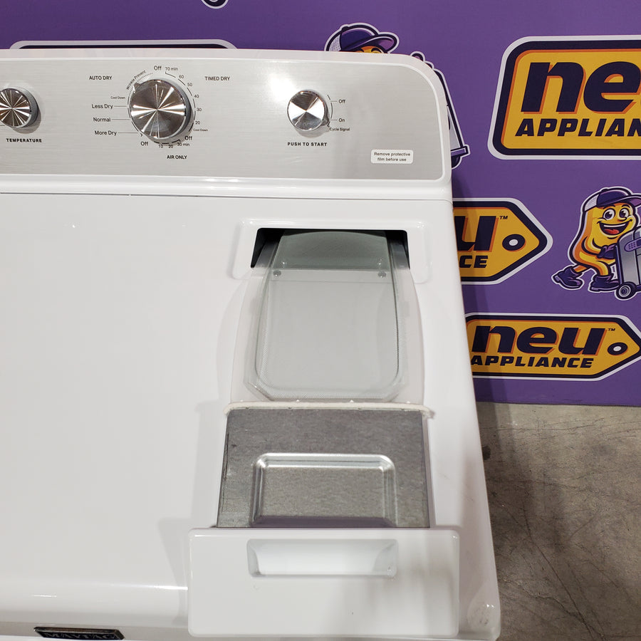 Maytag 4.2 Cu. Ft. Capacity Top Load Washer in White MTW4205SW - Open Box and MayTag 7.0 cu. ft. Top Load Electric Wrinkle Prevent Dryer 16185 - MED4500MW - Scratch & Dent (Minor)