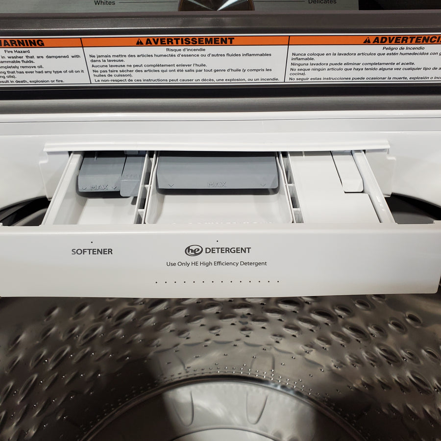 Maytag Top Load 4.8 cu ft Washer with Deep Fill and Slow-Close Glass Lid MVW6200KW - Scratch & Dent (Minor) and Maytag 7.0 cu. ft Top Load Gas Dryer with Moisture Sensing 16226 - MGD6200KW - Scratch and Dent (Minor)