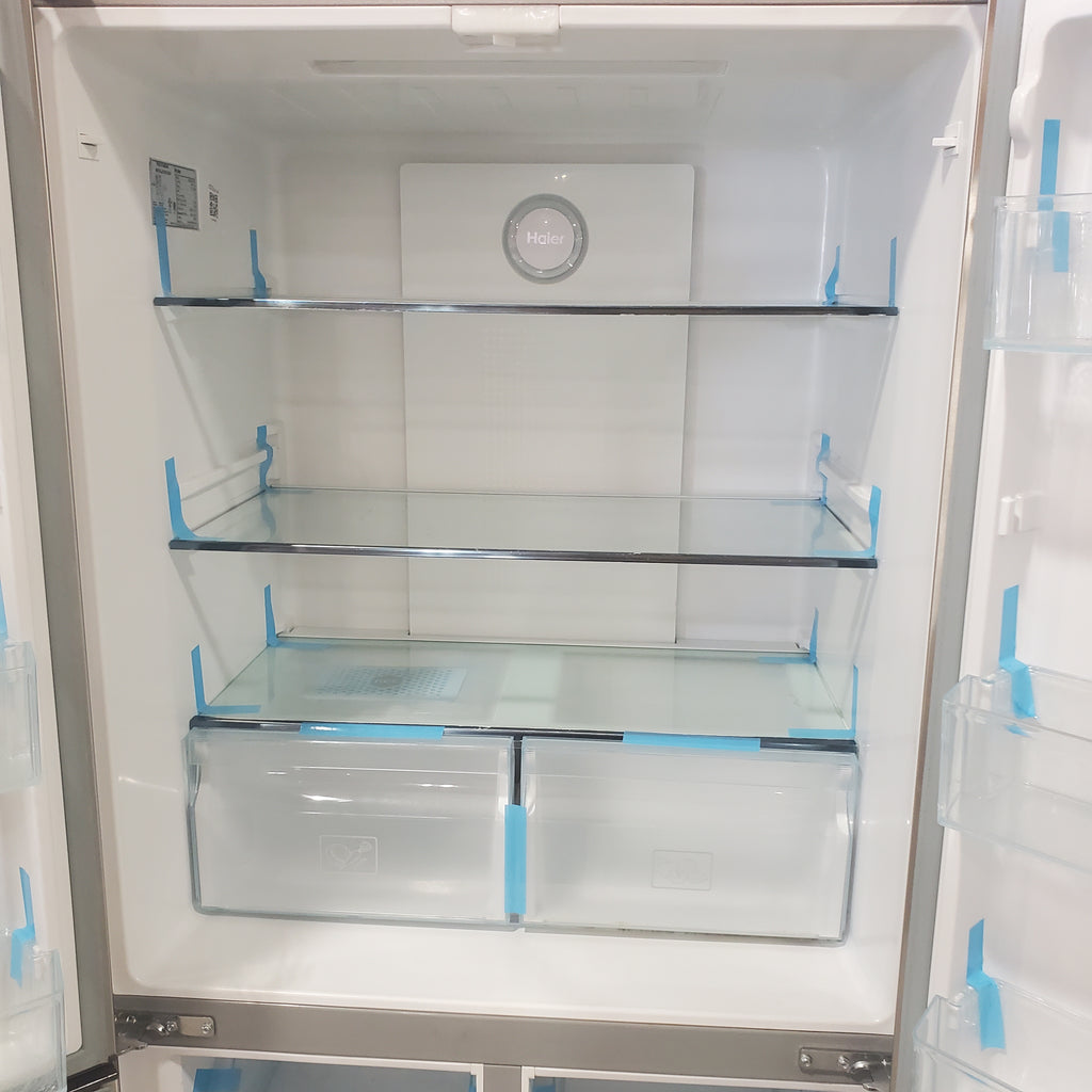 Pictures of 33" Wide Haier ENERGY STAR 16.4 Cu. Ft. Quad Door Counter Depth Refrigerator - Certified Refurbished - Neu Appliance Outlet - Discount Appliance Outlet in Austin, Tx
