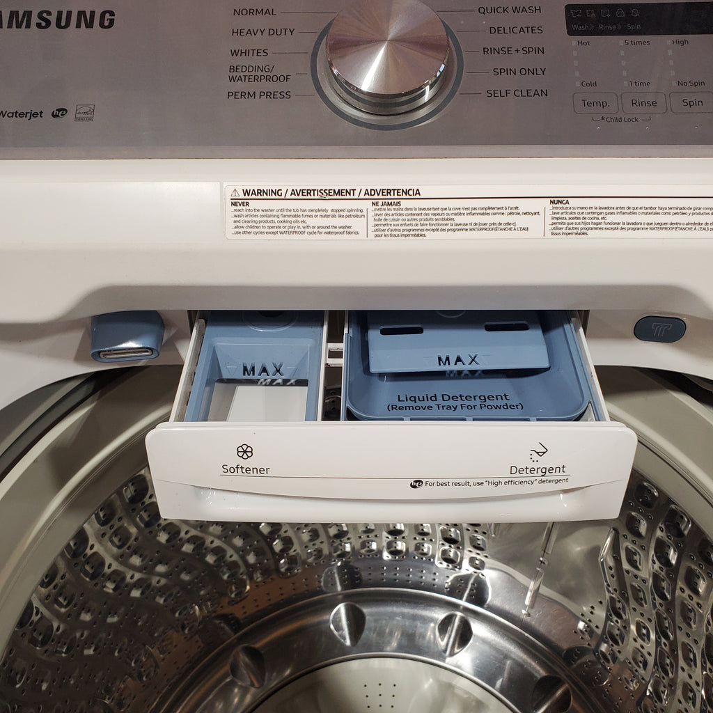 Pictures of Samsung ENERGY STAR 5.0 cu. ft. Top Load Washing Machine with Active Water Jet 1CR04027 - WA50R5200AW - Certified Refurbished - Neu Appliance Outlet - Discount Appliance Outlet in Austin, Tx