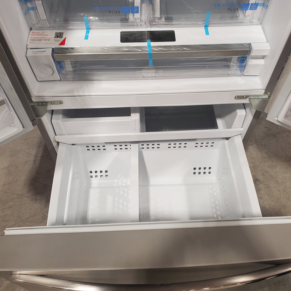 Frigidaire 27.8-cu ft ENERGY STAR French Door Refrigerator with Dual Ice Maker in Fingerprint Resistant Stainless Steel 4SD463 - GRFS2853AF - Scratch & Dent (Moderate)