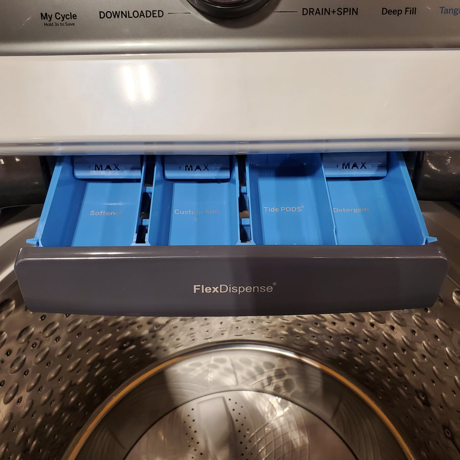 GE Profile™ ENERGY STAR® 5.0 cu. ft. Capacity Washer with Smarter Wash Technology and FlexDispense™ 22134SD243 - PTW600BPRDG - Scratch & Dent (Minor)