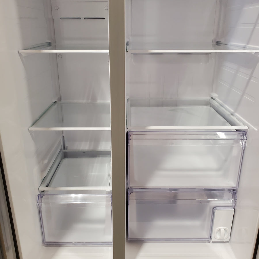 Samsung 27.4-cu ft Side-by-Side Refrigerator with Ice Maker in Fingerprint Resistant Stainless Steel 22133SD187 - RS27T5200SR - Scratch & Dent (Minor)