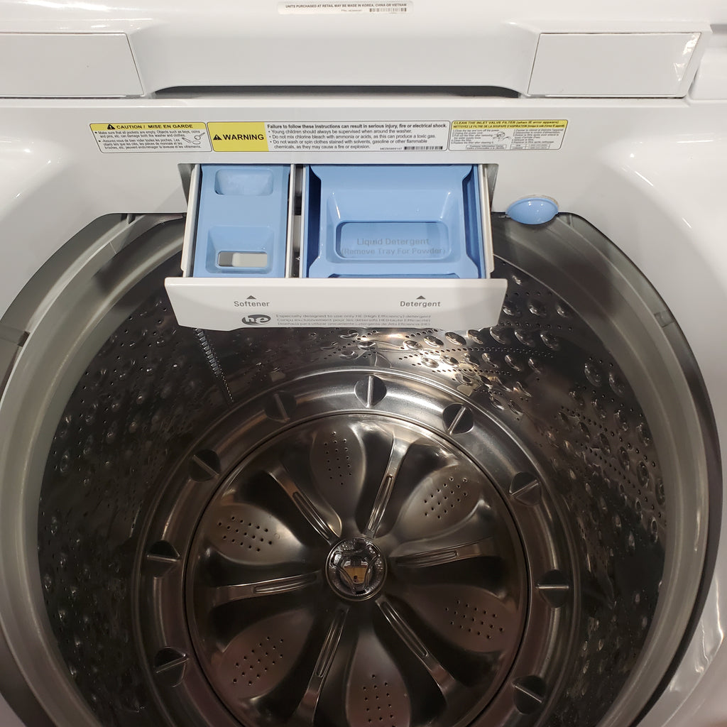 Pictures of LG 4.5 cu. ft. Ultra Large Capacity Top Load Washer with Front Control Design WT1501CW - Scratch & Dent (Moderate) and LG 7.3 cu. ft. Ultra Large Capacity High Efficiency Front Control Dryer 16112 - DLE1501W - Scratch & Dent (Moderate) - Neu Appliance Outlet - Discount Appliance Outlet in Austin, Tx