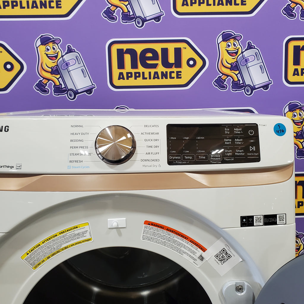 Pictures of Samsung Ivory Smart Gas 7.5 Cu. Ft. Dryer with Steam Sanitize+ and Sensor Dry DVG50BG8300E - Scratch and Dent (Minor) - Neu Appliance Outlet - Discount Appliance Outlet in Austin, Tx