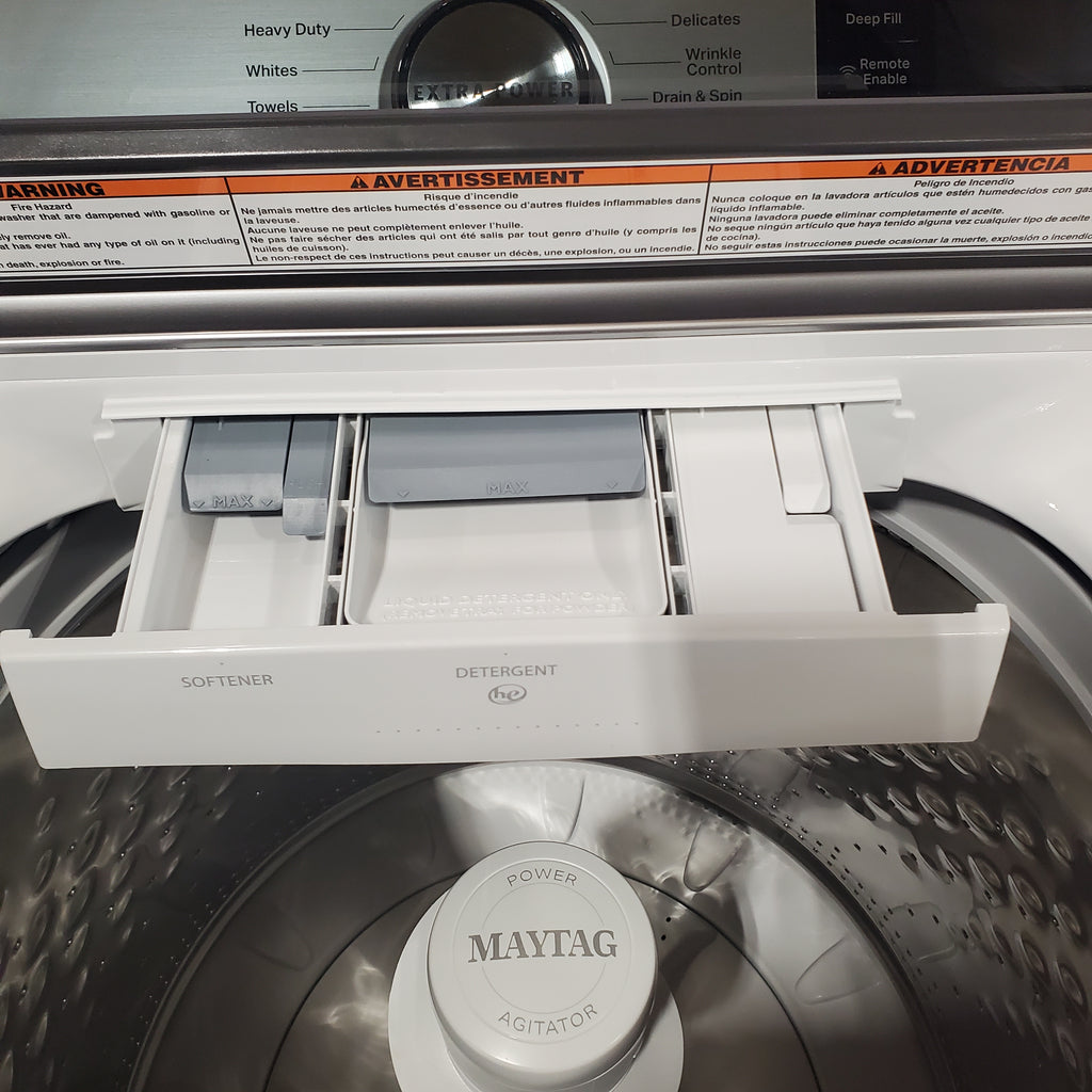 Pictures of Maytag 4.7 cu. ft. Top Load Washing Machine with Extra Power and Deep Fill Option MVW6230RHW - Certified Refurbished and Maytag 7.4 Cu. Ft. Top Load Electric Dryer with Extra Power and Advanced Moisture Sensing 16108 - MED6205RW - Open Box - Neu Appliance Outlet - Discount Appliance Outlet in Austin, Tx