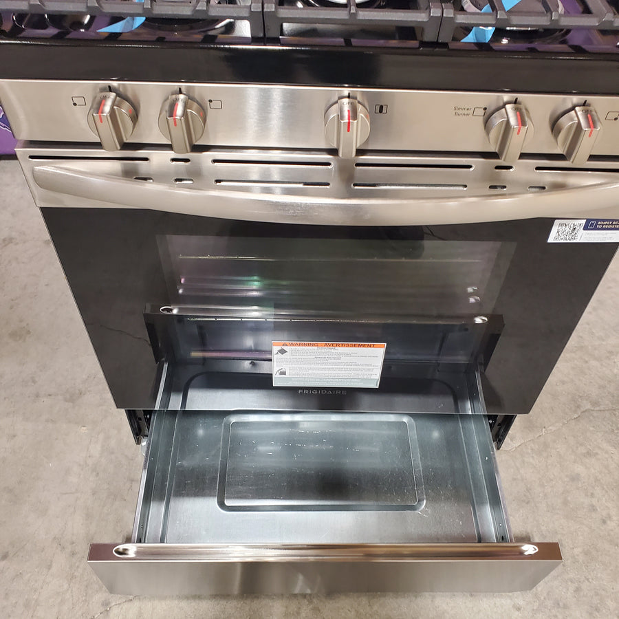 Frigidaire Stainless Steel Gas Range with Air Fry and Five Burner Cooktop 20534SD693 - FCRG3083AS - Scratch & Dent (Moderate)