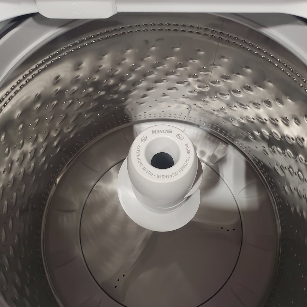 Pictures of Maytag 4.5 cu. ft. Capacity Top Load Washer with Power™ Agitator and Deep Fill MVW4505MW - Scratch & Dent (Minor) and Maytag 7.0 cu. ft. Capacity Top Load Electric Wrinkle Prevent Dryer 16088 - MED4500MW - Open Box - Neu Appliance Outlet - Discount Appliance Outlet in Austin, Tx