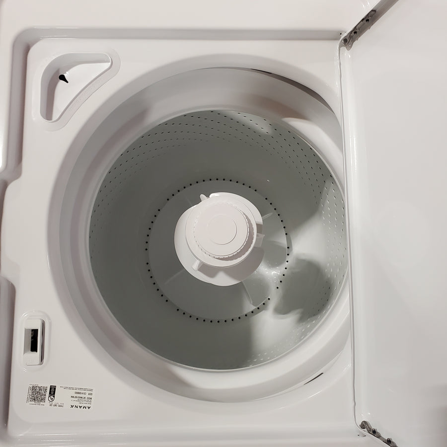 Amana Top Load 3.5 Cu. Ft. Washer with Dual Action Agitator, Porcelain Tub, and Late Lid Lock 22136SD363 - NTW4516FW - Open Box