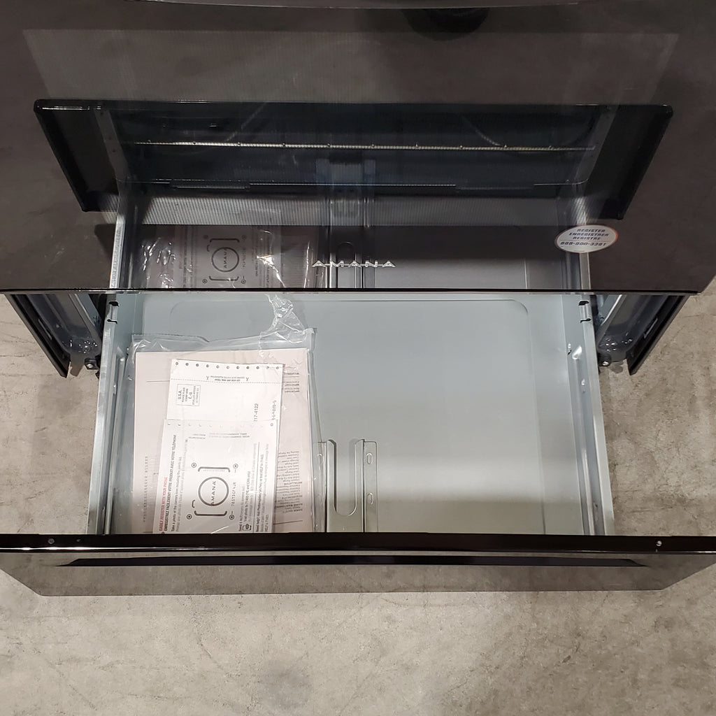 Pictures of Amana 30-inch Electric Range with Temp Assure Cooking System in Black ACR4303MFB8 - Open Box - Neu Appliance Outlet - Discount Appliance Outlet in Austin, Tx