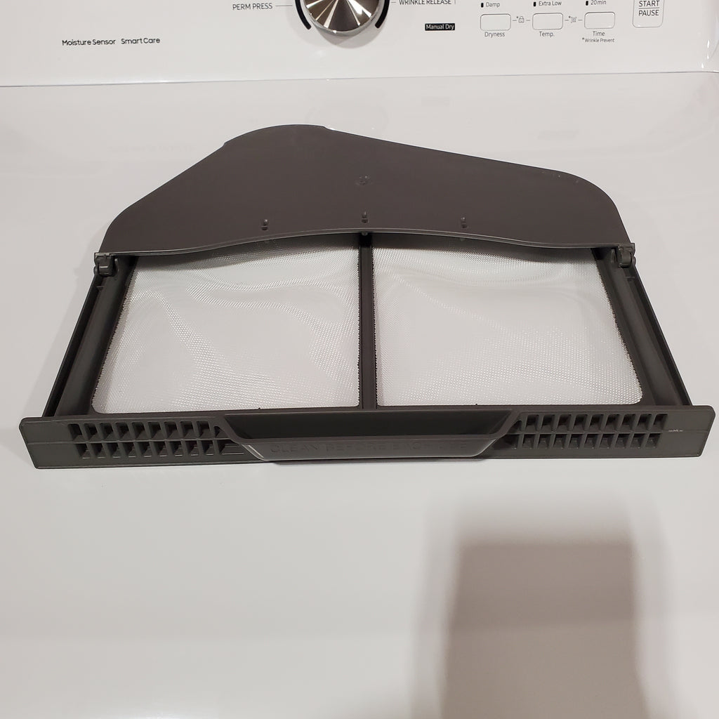 Samsung 4.0 cu. ft. Top Load Washer with ActiveWave™ Agitator and Soft-Close Lid in White WA40A3005AW - Scratch & Dent (Minor) and Samsung 7.2 cu. ft. Electric Dryer with Sensor Dry in White 16029 - DVE45T3200W - Open Box