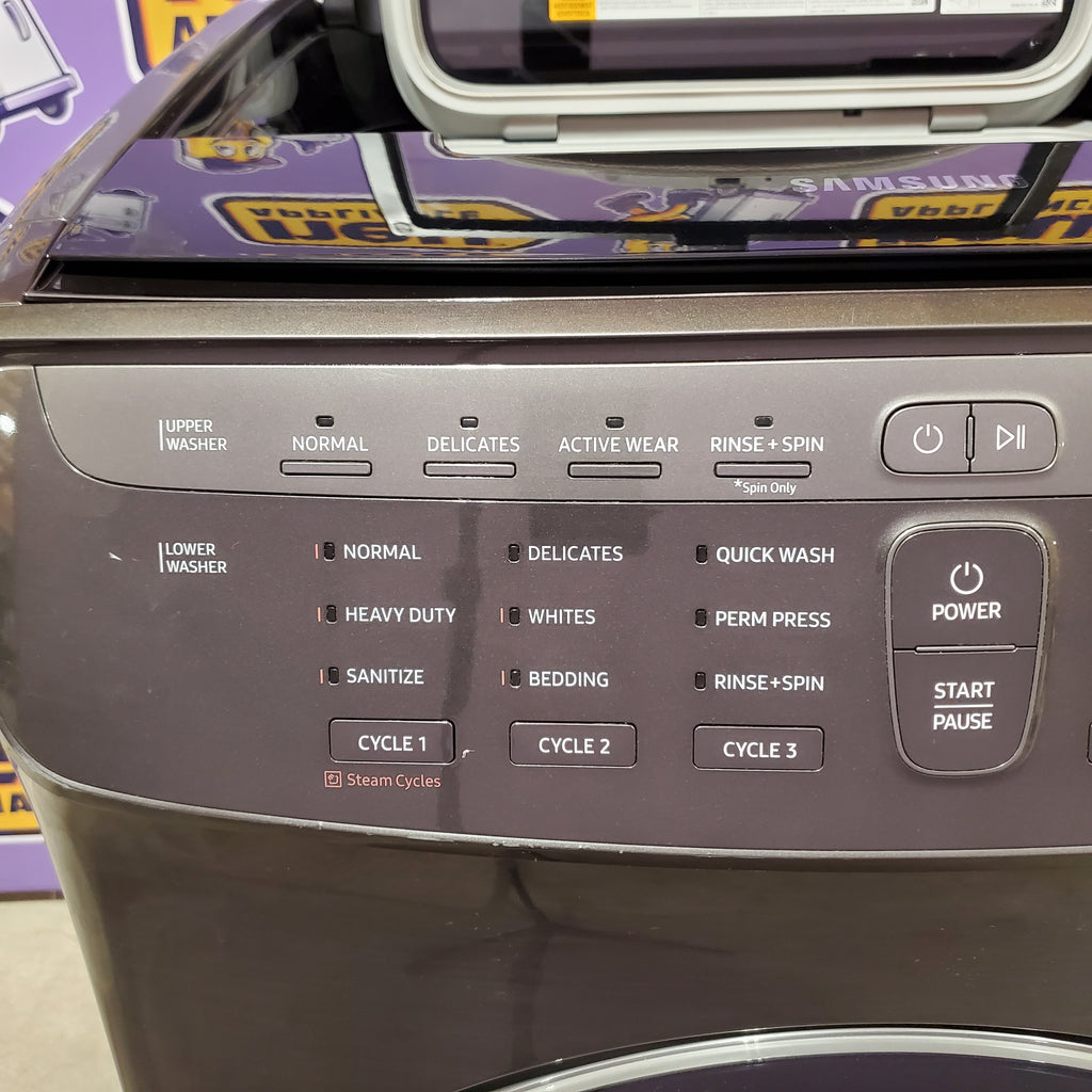 Pictures of Samsung 5.5 cu. ft. Smart Washer with FlexWash™ in Black Stainless Steel 31132SD69 - WV55M9600AV - Scratch & Dent (Minor) - Neu Appliance Outlet - Discount Appliance Outlet in Austin, Tx