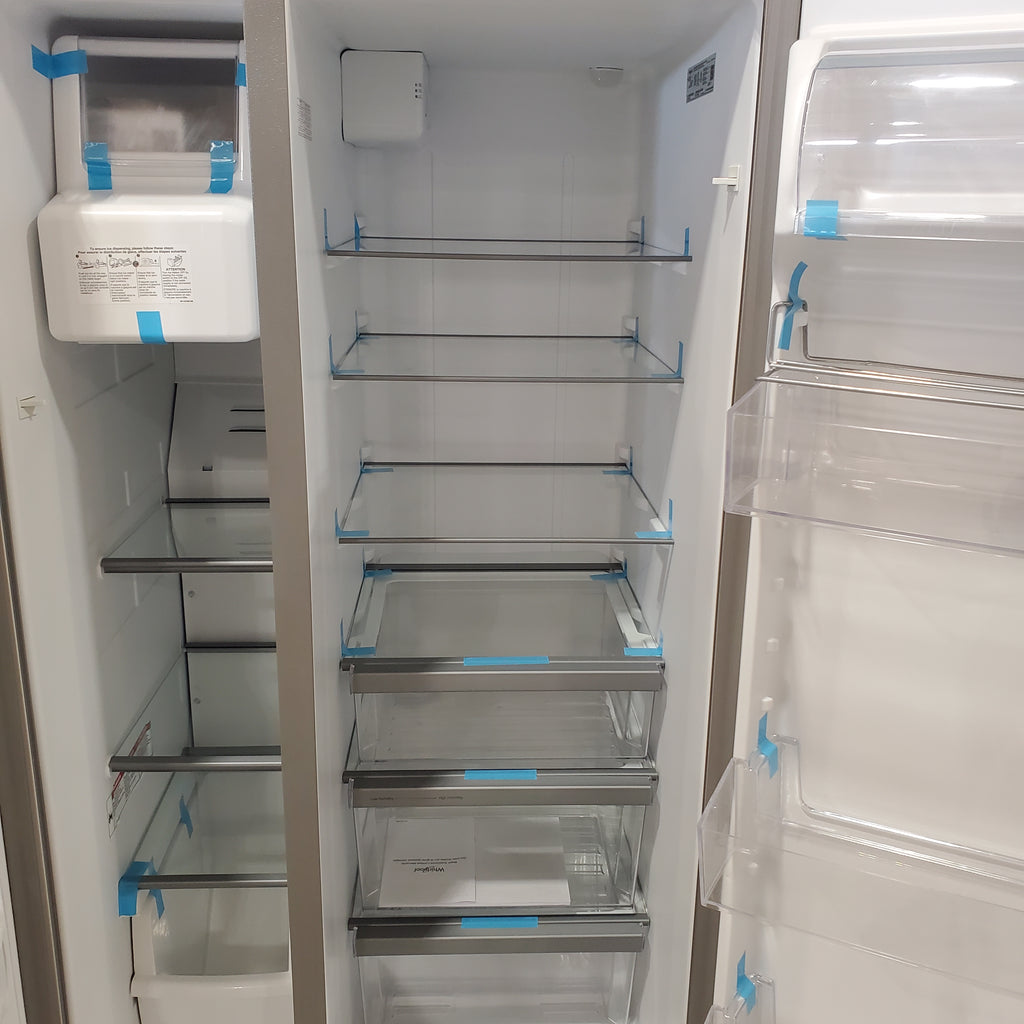Pictures of Whirlpool 33 Inch Wide Side by Side 21 Cu. Ft. Refrigerator with Can Caddy and Frameless Glass Shelves in Fingerprint Resistant Stainless Steel WRS321SDHZ - Scratch and Dent (Minor) - Neu Appliance Outlet - Discount Appliance Outlet in Austin, Tx