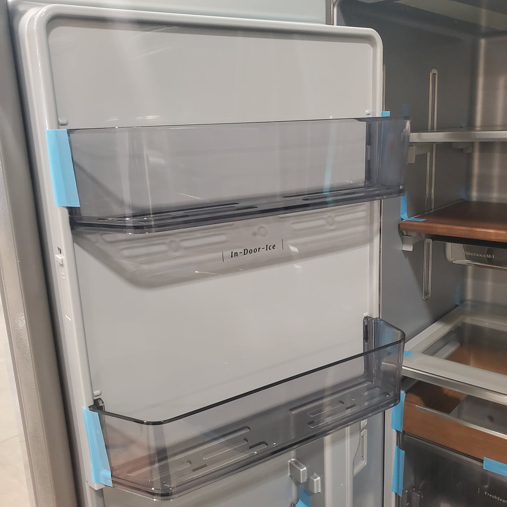 Pictures of KitchenAid 23.8 cu. ft. 36" Counter-Depth French Door Platinum Interior Refrigerator with PrintShield™ Finish KRFC704FPS - Scratch and Dent (Minor) - Neu Appliance Outlet - Discount Appliance Outlet in Austin, Tx
