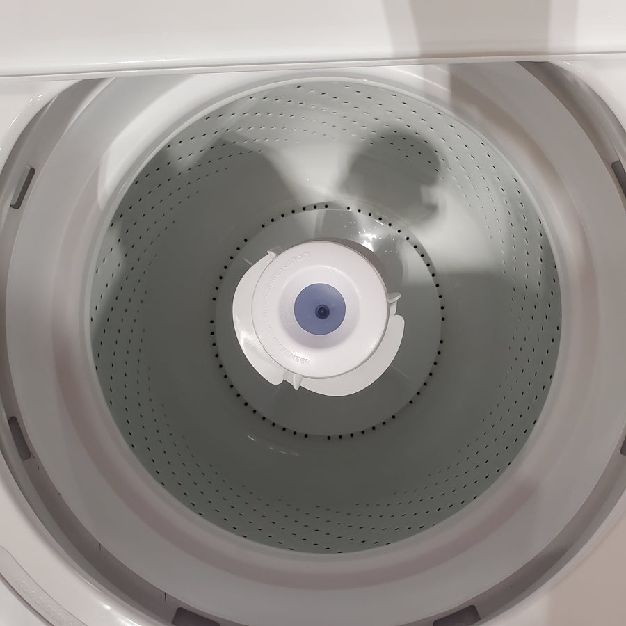 Whirlpool 3.5 cu. ft. High Efficiency Top Load Washing Machine with Deep Water Wash WTW4816FW - Scratch & Dent (Minor) and Whirlpool White Electric 7.0 Cu. Ft. Dryer with Auto Dry 16217 - WED4950HW - Scratch & Dent (Moderate)
