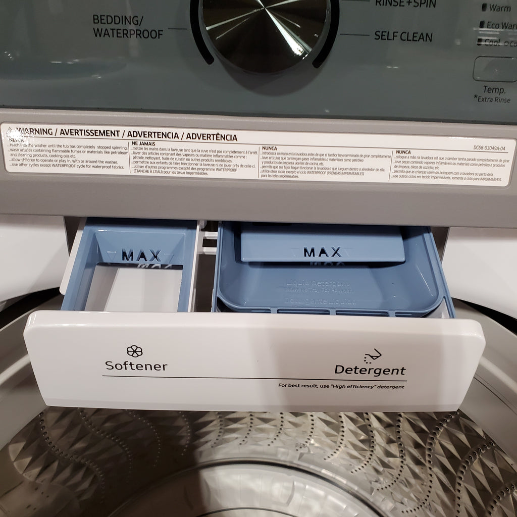 Pictures of Samsung 4.5 cu. ft. Top Load Washer with Vibration Reduction Technology+ in White 3SD643 - WA45T3200AW - Open Box - Neu Appliance Outlet - Discount Appliance Outlet in Austin, Tx