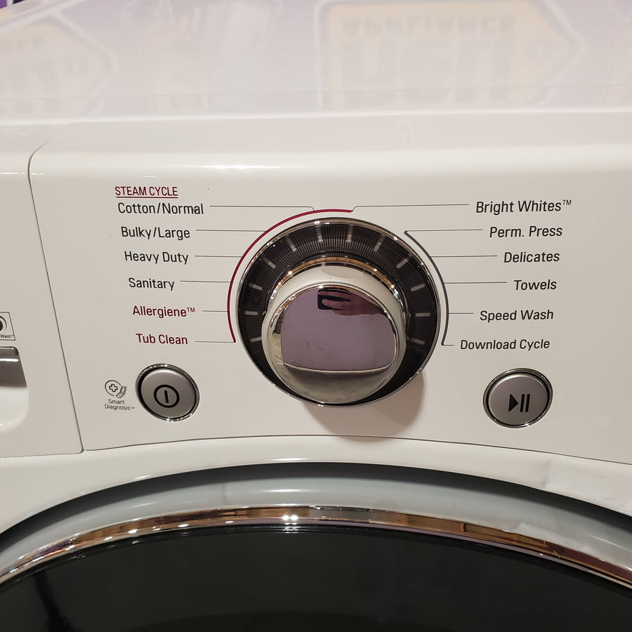 LG TurboWash 4.3 Cu. Ft. 12-Cycle High-Efficiency Steam Front-Loading Washer WM3570HWA - Scratch & Dent (Moderate) and LG 7.4 cu. ft. ENERGY STAR Electric Vented Dryer with Sensor Dry and SmartThinQ Technology 15036 - DLE3400W - Scratch & Dent (Minor)