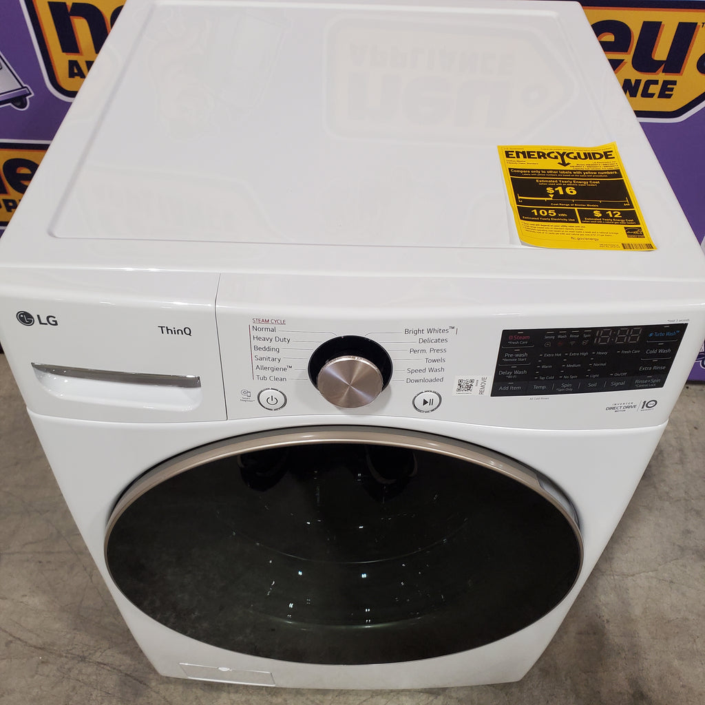 Pictures of LG 4.5 cu. ft. Front Load Washer with Steam and Built-In Intelligence in White 21SD024 - WM4000HWA - Scratch & Dent (Minor) - Neu Appliance Outlet - Discount Appliance Outlet in Austin, Tx