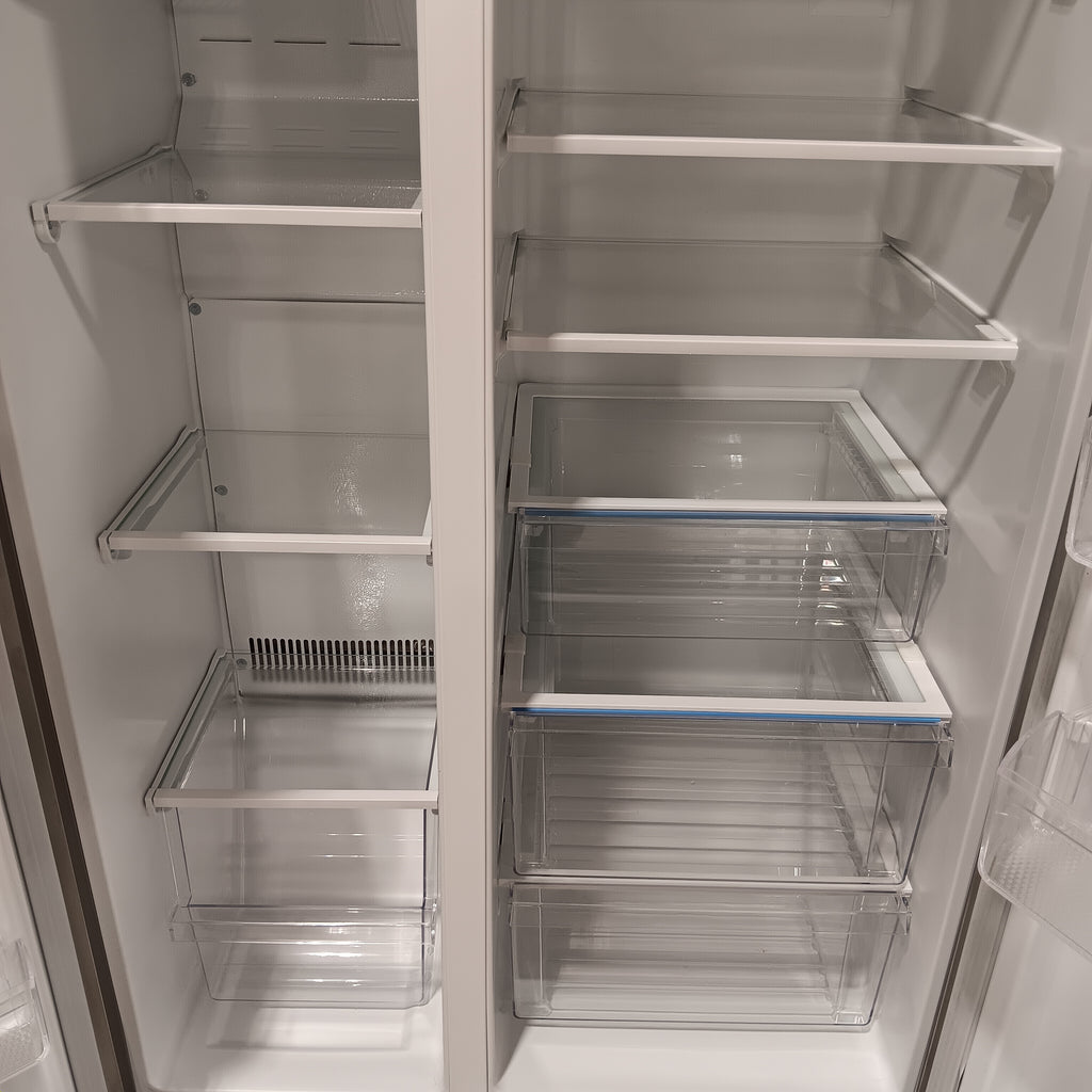 Pictures of Frigidaire 22 Cu. Ft. Counter-Depth Side-by-Side Refrigerator in Stainless Steel 20131SD192 - FRSC2333AS - Scratch & Dent (Major) - Neu Appliance Outlet - Discount Appliance Outlet in Austin, Tx