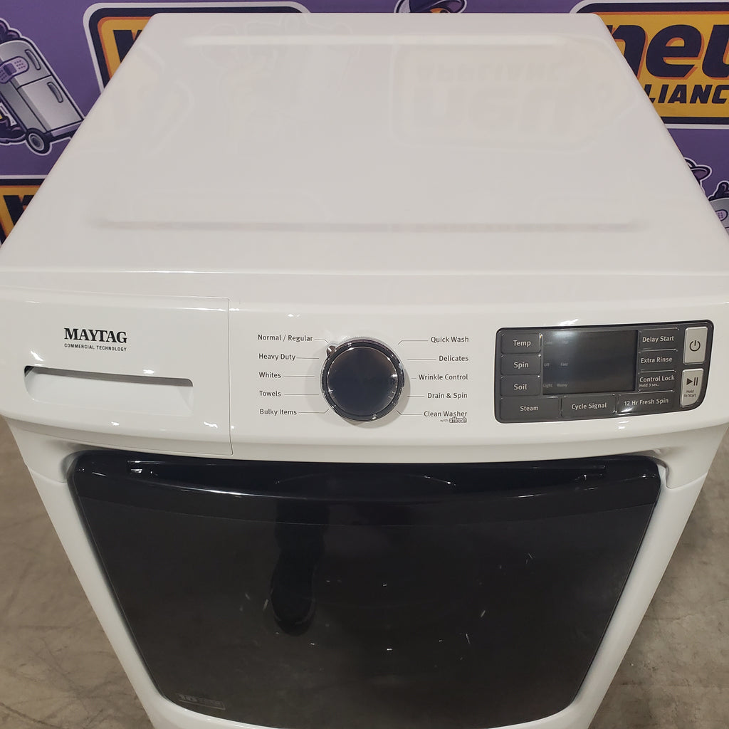Pictures of Maytag 4.5 cu. ft. Front Load Washer with Extra Power and 12-Hr Fresh Spin™ Option MHW5630HW - Scratch & Dent (Minor) and Maytag Front Load 7.3 Cu. Ft. Electric Dryer with Extra Power and Quick Dry Cycle MED5630HW - Scratch & Dent (Minor) - Neu Appliance Outlet - Discount Appliance Outlet in Austin, Tx
