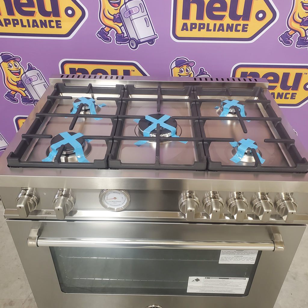 Pictures of Bertazzoni 36" Wide Freestanding Dual Fuel Range with 5 Sealed Burners and 5.9 Cu. Ft. Oven Capacity MAST365DFMXE - Open Box - Neu Appliance Outlet - Discount Appliance Outlet in Austin, Tx