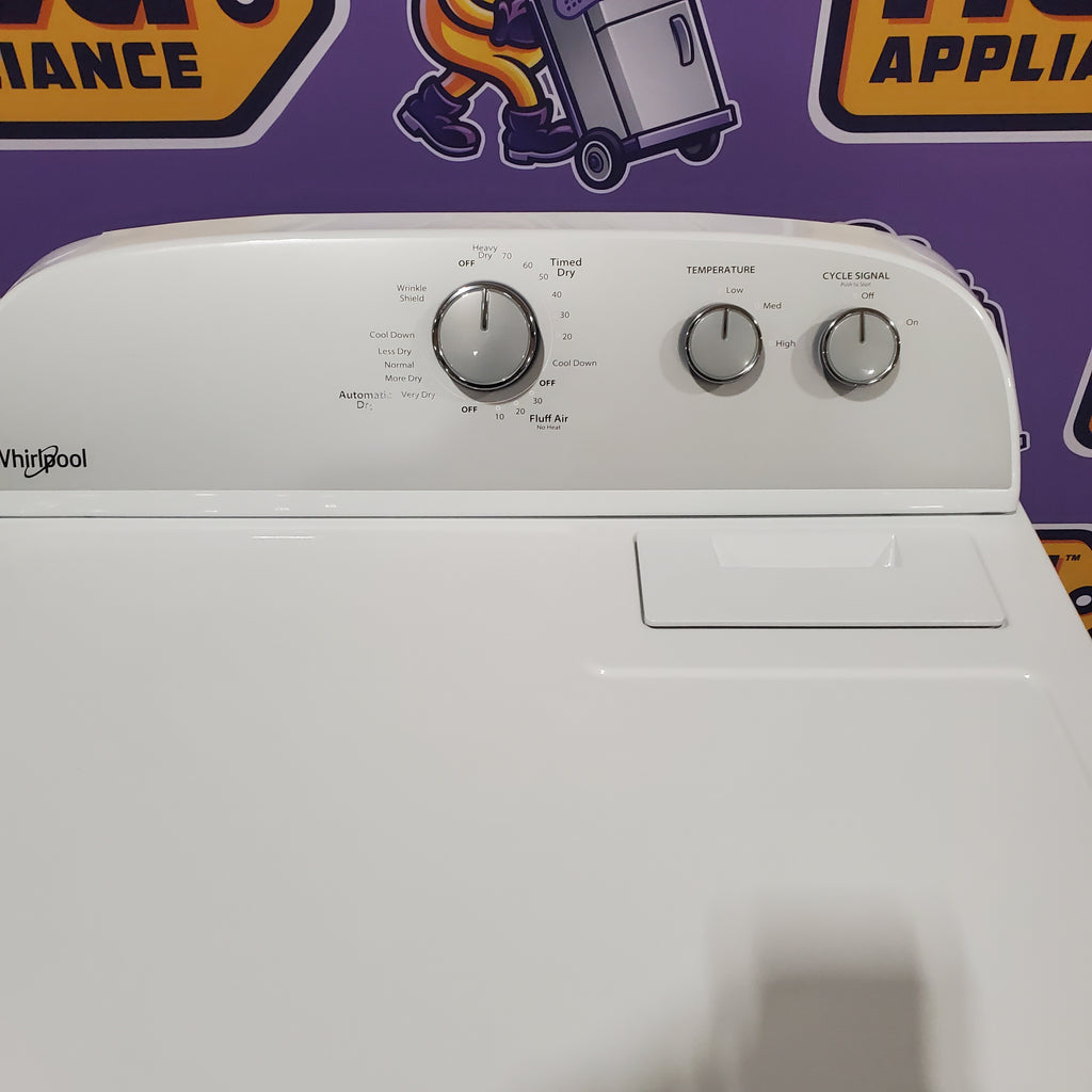 Pictures of Whirlpool Top Load 3.8 Cu. Ft. Washer with Soaking Cycles WTW4955HW and Whirlpool Top Load Electric 7.0 Dryer with AutoDry Drying System WED4950HW - Scratch and Dent (Minor) - Neu Appliance Outlet - Discount Appliance Outlet in Austin, Tx