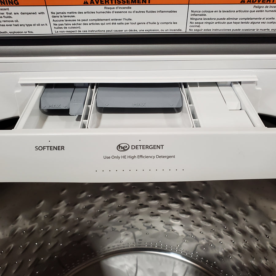 Maytag Top Load 4.8 cu ft Washer with Deep Fill and Slow-Close Glass Lid MVW6200KW - Scratch & Dent (Minor) and Maytag 7.0 cu ft Electric Dryer with Moisture Sensing and Quick Dry Cycle 16195 - MED6200KW - Scratch & Dent (Moderate)