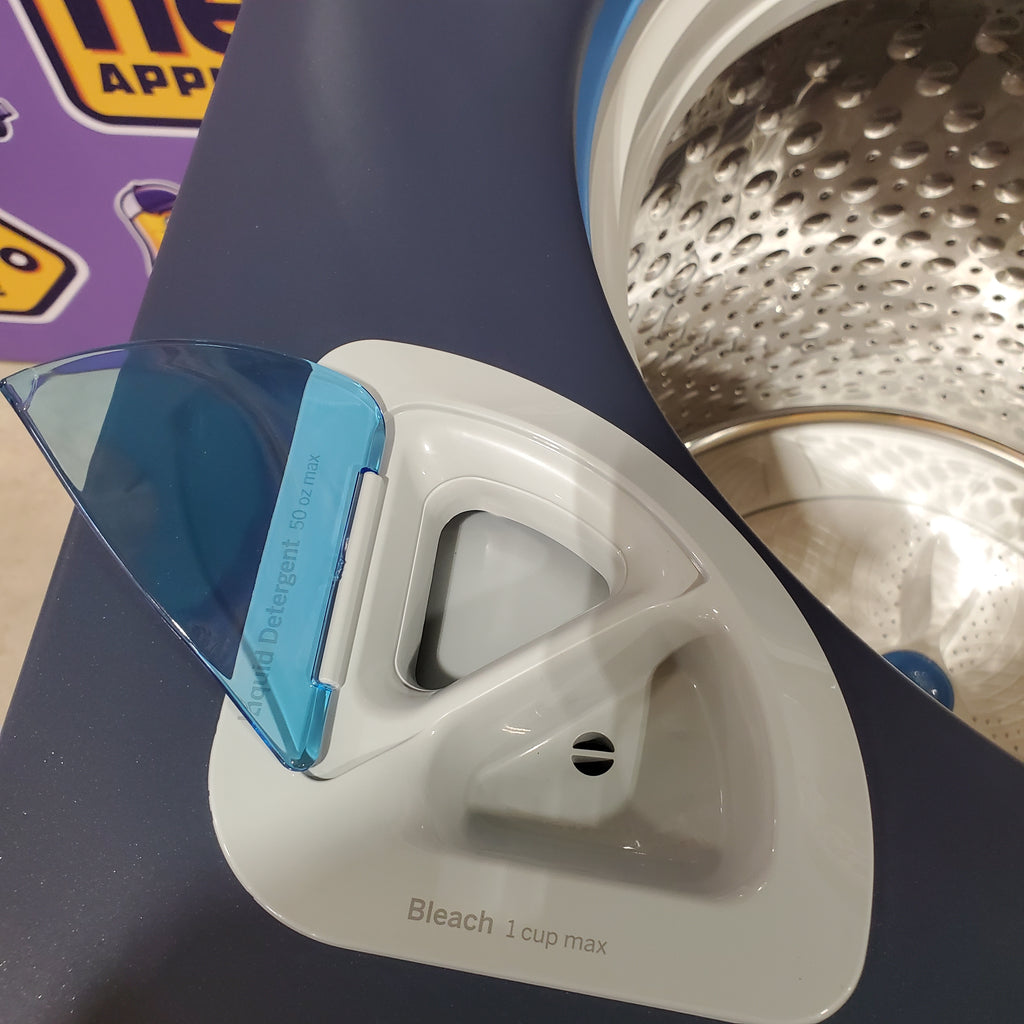 Pictures of GE Sapphire Blue Top Load 5.4 Cu. Ft. Washer with FlexDispense and Smarter Wash Technology PTW900BPTRS - Scratch and Dent (Minor) - Neu Appliance Outlet - Discount Appliance Outlet in Austin, Tx
