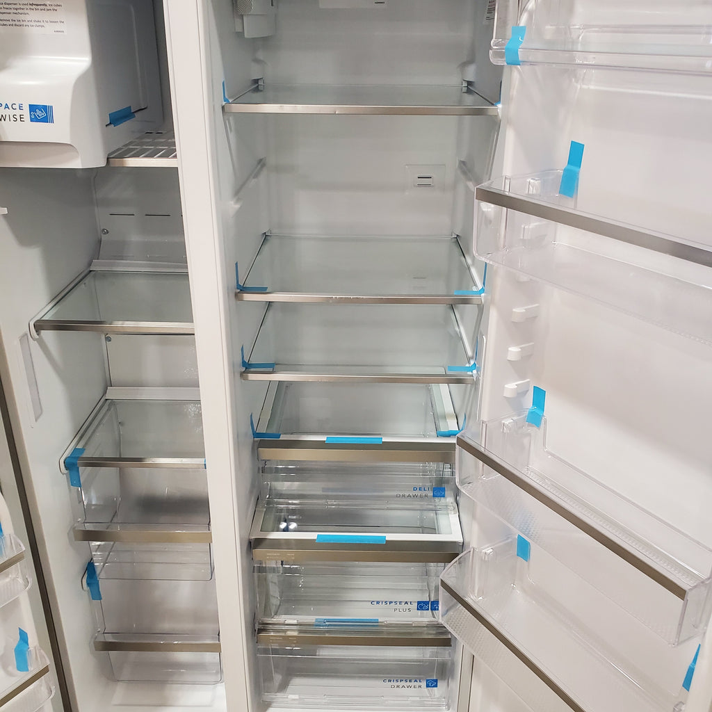 Frigidaire Gallery 22.3-cu ft Counter-depth Side-by-Side Refrigerator with Ice Maker ENERGY STAR in Fingerprint Resistant Stainless Steel GRSC2352AF - Scratch & Dent (Minor)