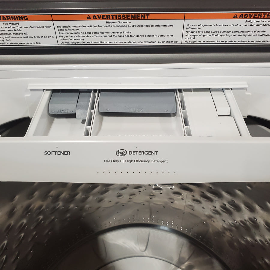 Maytag Top Load 4.8 cu ft Washer with Deep Fill and Slow-Close Glass Lid MVW6200KW - Scratch & Dent (Minor) and Maytag 7.0 cu ft Electric Dryer with Moisture Sensing and Quick Dry Cycle 16213 - MED6200KW - Scratch & Dent (Moderate)