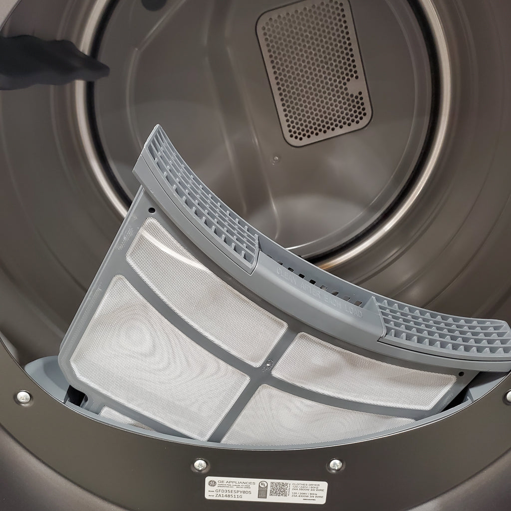 Pictures of GE® ENERGY STAR® 7.8 cu. ft. Capacity Smart Front Load Electric Dryer GE9934 - GFD35ESPYDS - New In Box - Neu Appliance Outlet - Discount Appliance Outlet in Austin, Tx