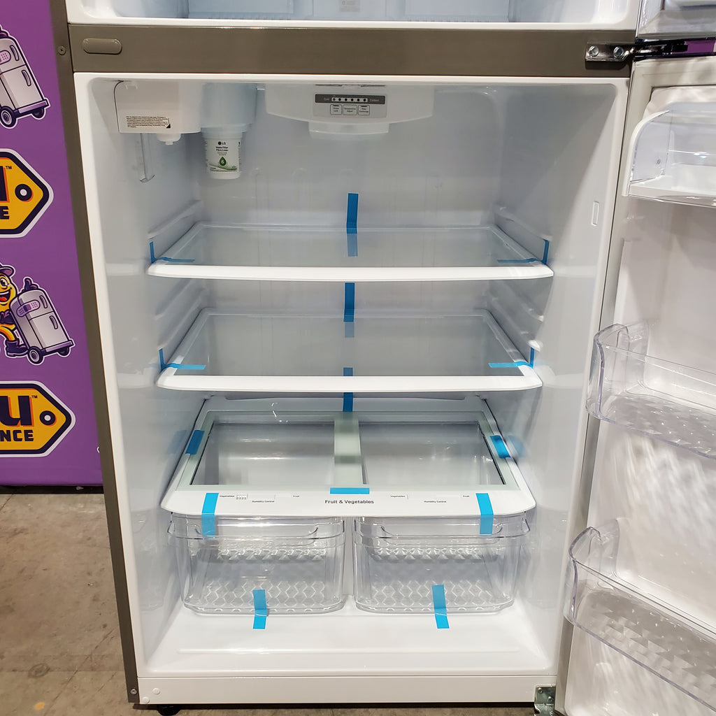 LG 33" Wide 24 cu ft Top Freezer Refrigerator with Internal Water Dispenser and LED Lighting 3SD735 - LRTLS2403S - Open Box