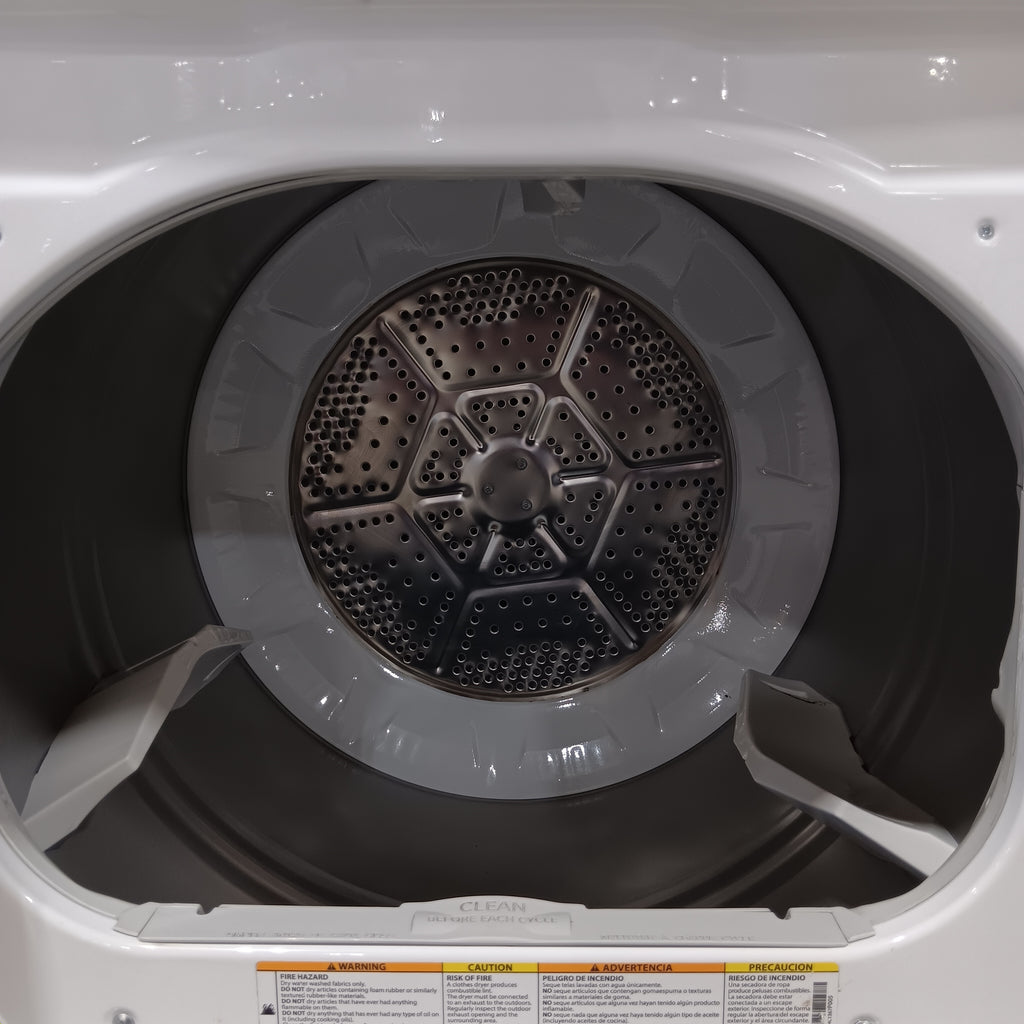 GE® 4.5 cu. ft. Capacity Washer with Stainless Steel Basket GTW485ASWWB - New in Box and GE® 7.2 cu. ft. Capacity Gas Dryer with Up To 120 ft. Venting and Extended Tumble 16205 - GTD48GASWWB - Scratch & Dent (Minor)