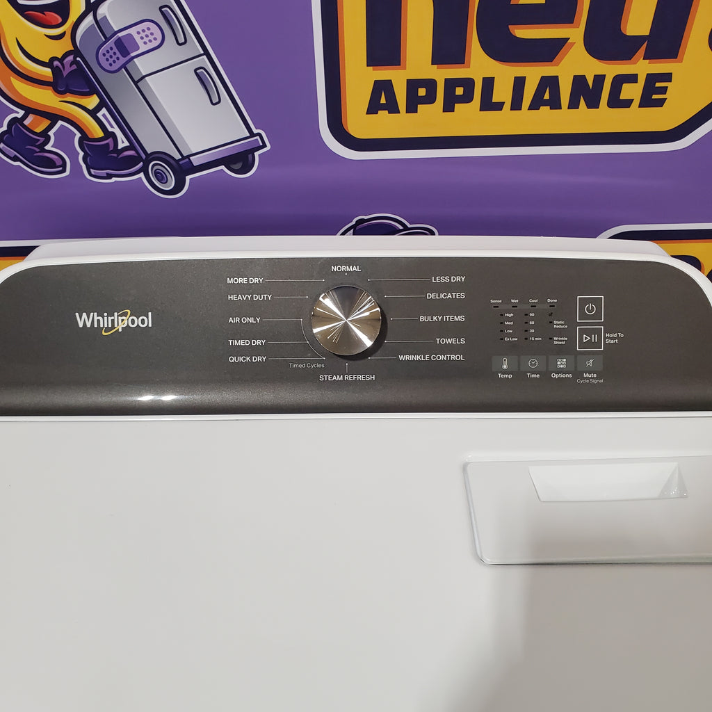 Pictures of Whirlpool White Electric 7.0 Cu. Ft. Dryer with Moisture Sensing and Steam Refresh Cycle WED6150PW - Scratch and Dent (Minor) - Neu Appliance Outlet - Discount Appliance Outlet in Austin, Tx
