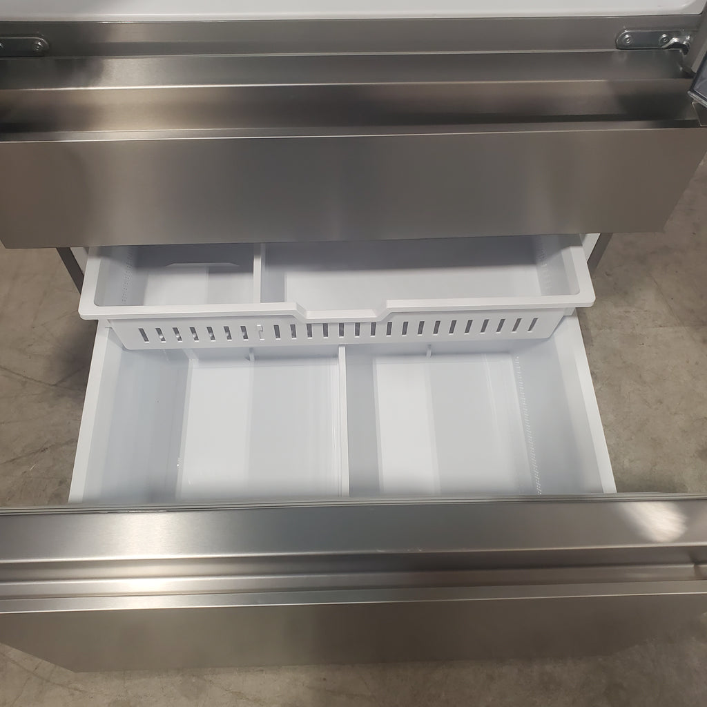 Pictures of Hisense Stainless Steel PureFlat 25.6-cu ft 4-Door Smart French Door ENERGY STAR Refrigerator with Ice Maker, Water and Ice Dispenser HRM260N6TSE - Scratch & Dent (Minor) - Neu Appliance Outlet - Discount Appliance Outlet in Austin, Tx