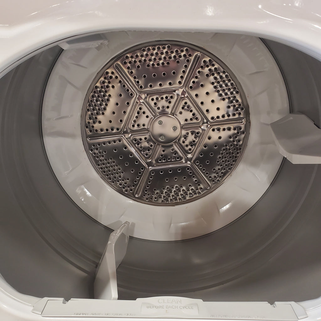 Hotpoint® 4.0 cu. ft. Capacity Washer with Cold Plus and Water Level Control HTW265ASWWW - Scratch & Dent (Minor) and Hotpoint® 6.2 cu. ft. vented Electric Dryer with Auto Dry 16138 - HTX26EASWWW - Scratch & Dent (Moderate)