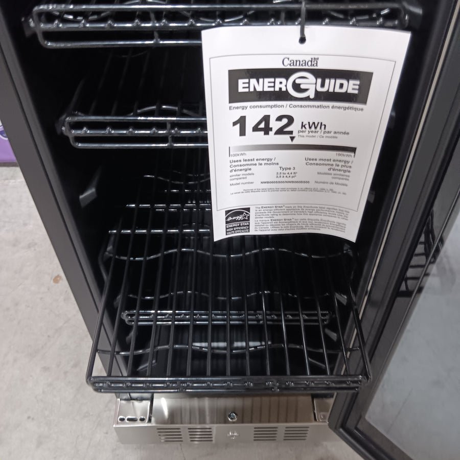 NewAir 15 in. FlipShelf 33 Wine Bottles & 80 Cans Built-in Beverage and Wine Cooler in Stainless Steel with Reversible Shelves SA628 - NWB060SS00 - Open Box