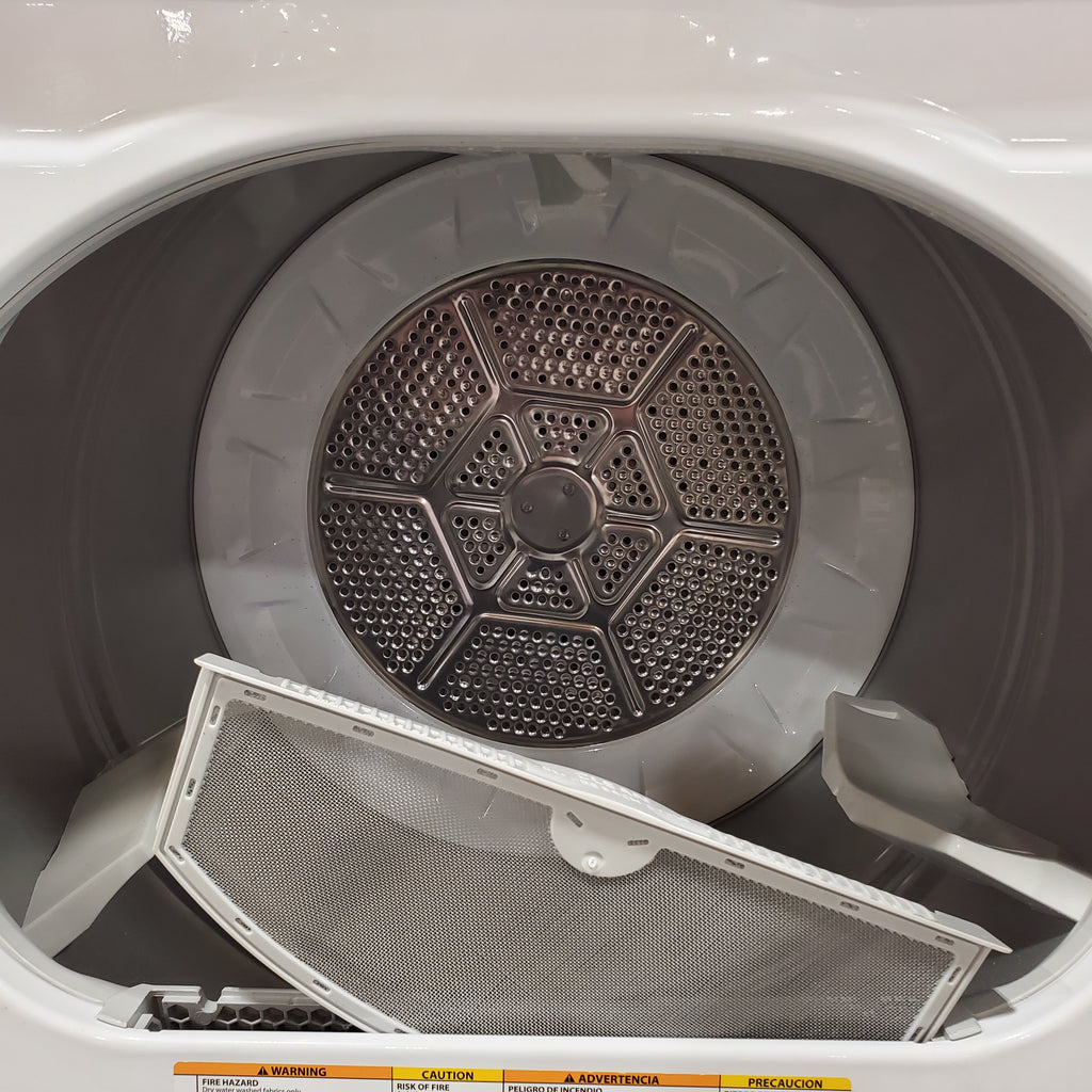 GE® 4.5 cu. ft. Capacity Washer with Stainless Steel Basket GTW485ASWWB - Scratch & Dent (Minor) and GE® 7.2 cu. ft. Capacity Electric Dryer with Up To 120 ft. Venting and Extended Tumble 16137 - GTD48EASWWB - Scratch & Dent (Minor)