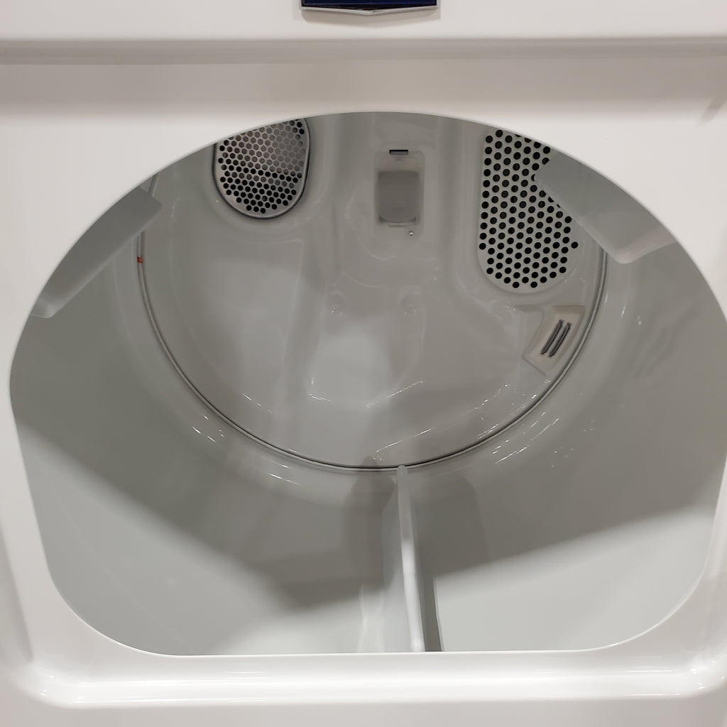 Pictures of Maytag Top Load 4.8 cu ft Washer with Deep Fill and Slow-Close Glass Lid MVW6200KW - Scratch & Dent (Minor) and Maytag 7.0 cu ft Electric Dryer with Moisture Sensing and Quick Dry Cycle 16161 - MED6200KW - Scratch & Dent (Minor) - Neu Appliance Outlet - Discount Appliance Outlet in Austin, Tx