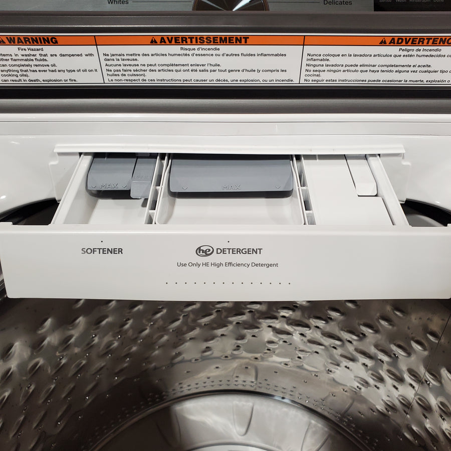 Maytag Top Load 4.8 cu ft Washer with Deep Fill and Slow-Close Glass Lid MVW6200KW - Scratch & Dent (Minor) and Maytag 7.0 cu ft Electric Dryer with Moisture Sensing and Quick Dry Cycle 16244 - MED6200KW - Scratch & Dent (Minor)