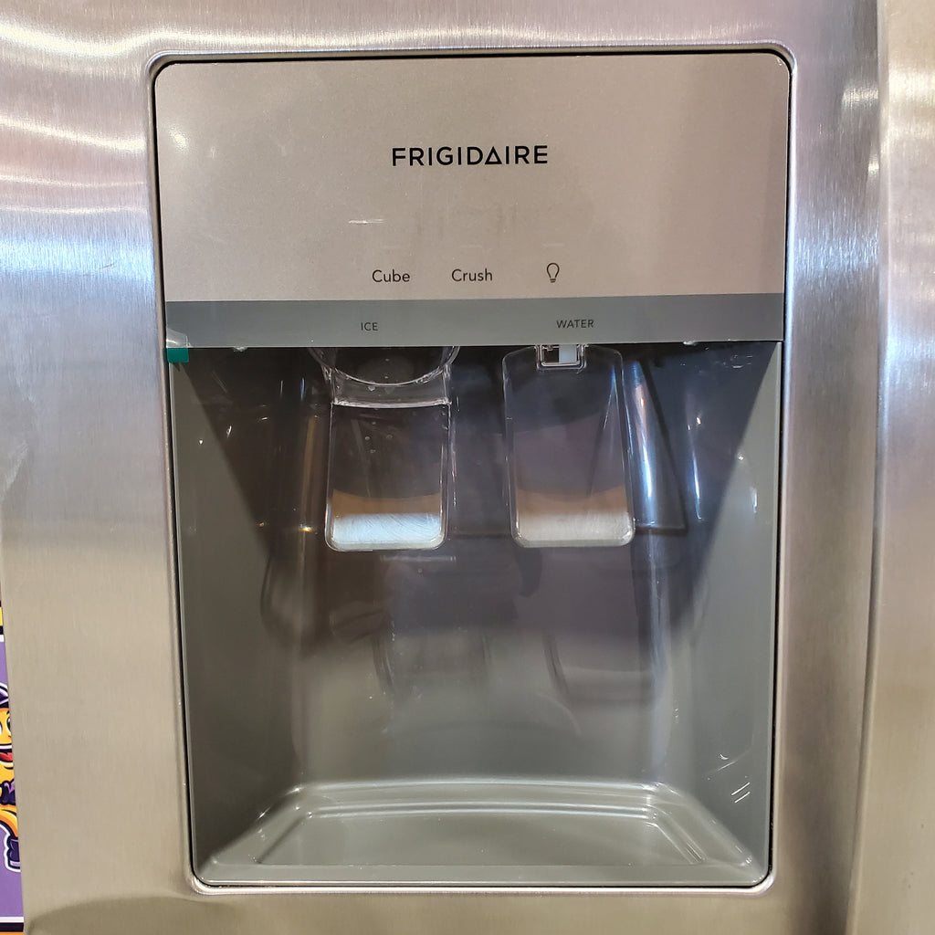 Pictures of Frigidaire 25.6 cu. ft. ENERGY STAR Side by Side Refrigerator with Exterior Water and Ice Dispenser in Stainless Steel 20232SD617 - FRSS2623AS - Scratch & Dent (Moderate) - Neu Appliance Outlet - Discount Appliance Outlet in Austin, Tx
